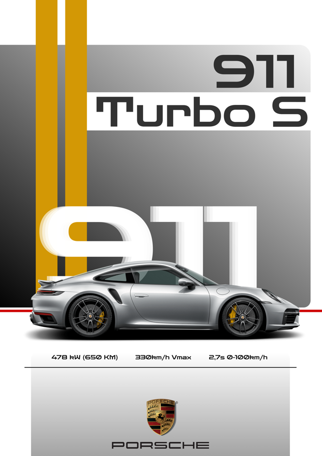 Porsche 911 Turbo S Poster - Graphic Design